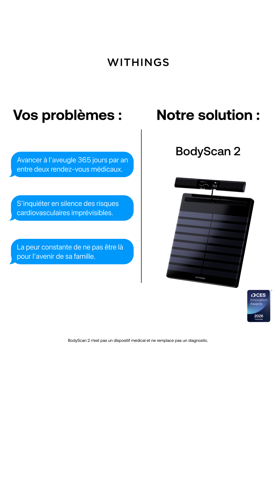 Withings Facebook ad: Votre santé, en 90 secondes.