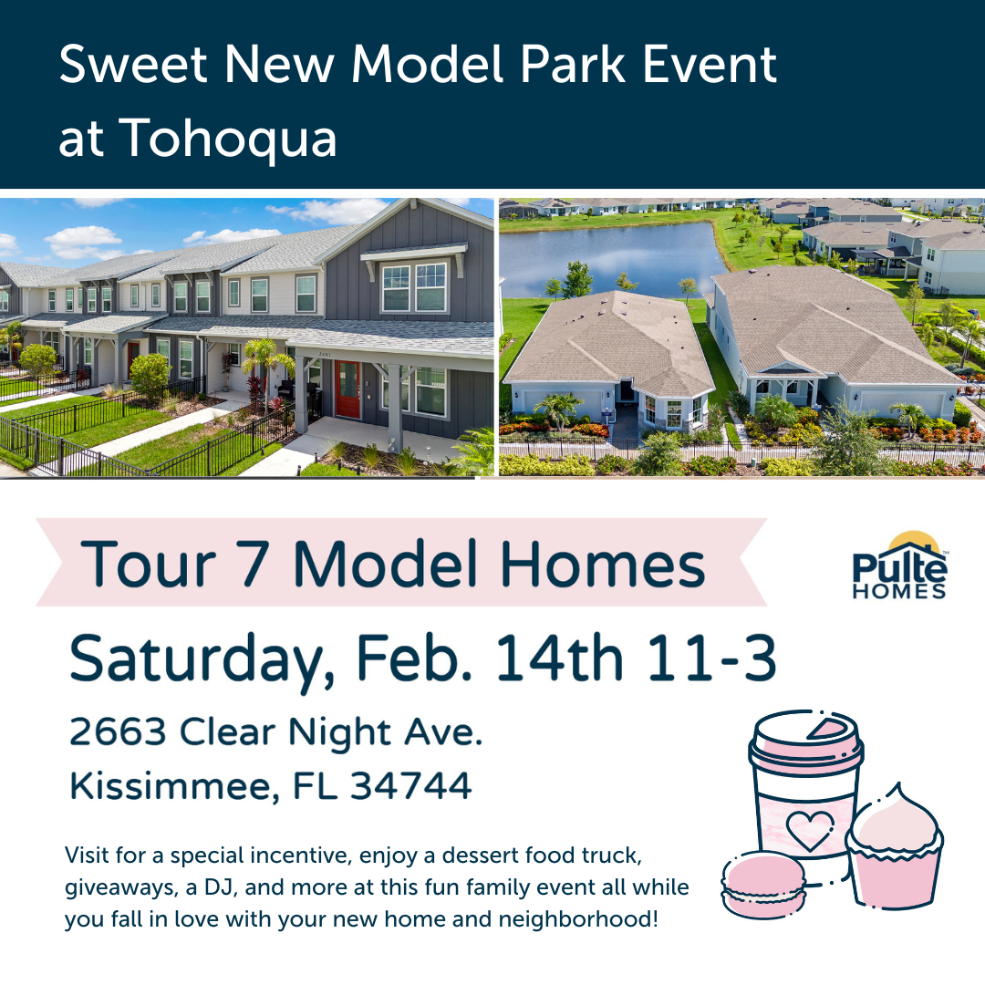 Pulte Homes Facebook ad: Sweet New Model Park | Grand Opening 2/14