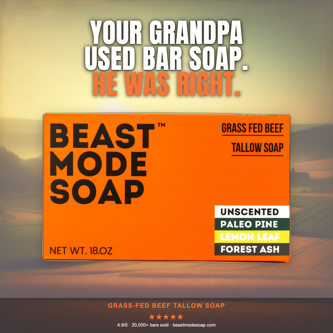 Beast Mode Soap Facebook ad: Old-World Ingredients. Modern Soap.