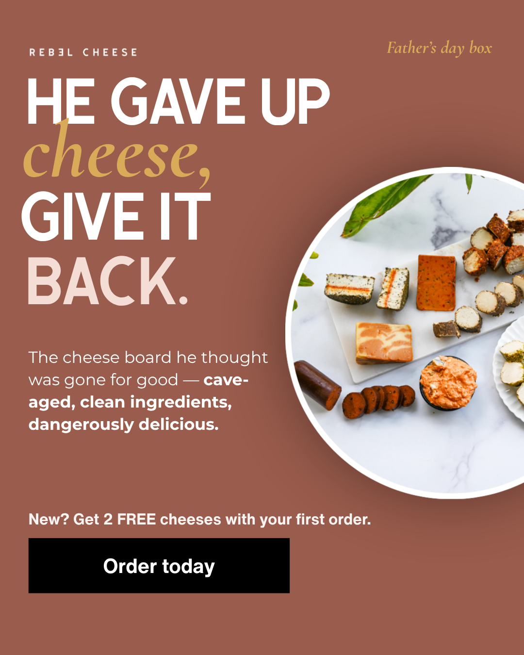 Rebel Cheese Facebook ad