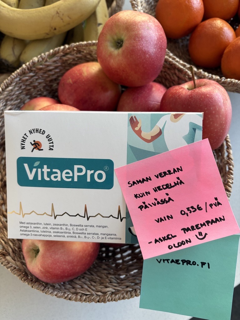 VitaePro Suomi Facebook ad: Tehokas ravintolisä lihaksille ja nivelille