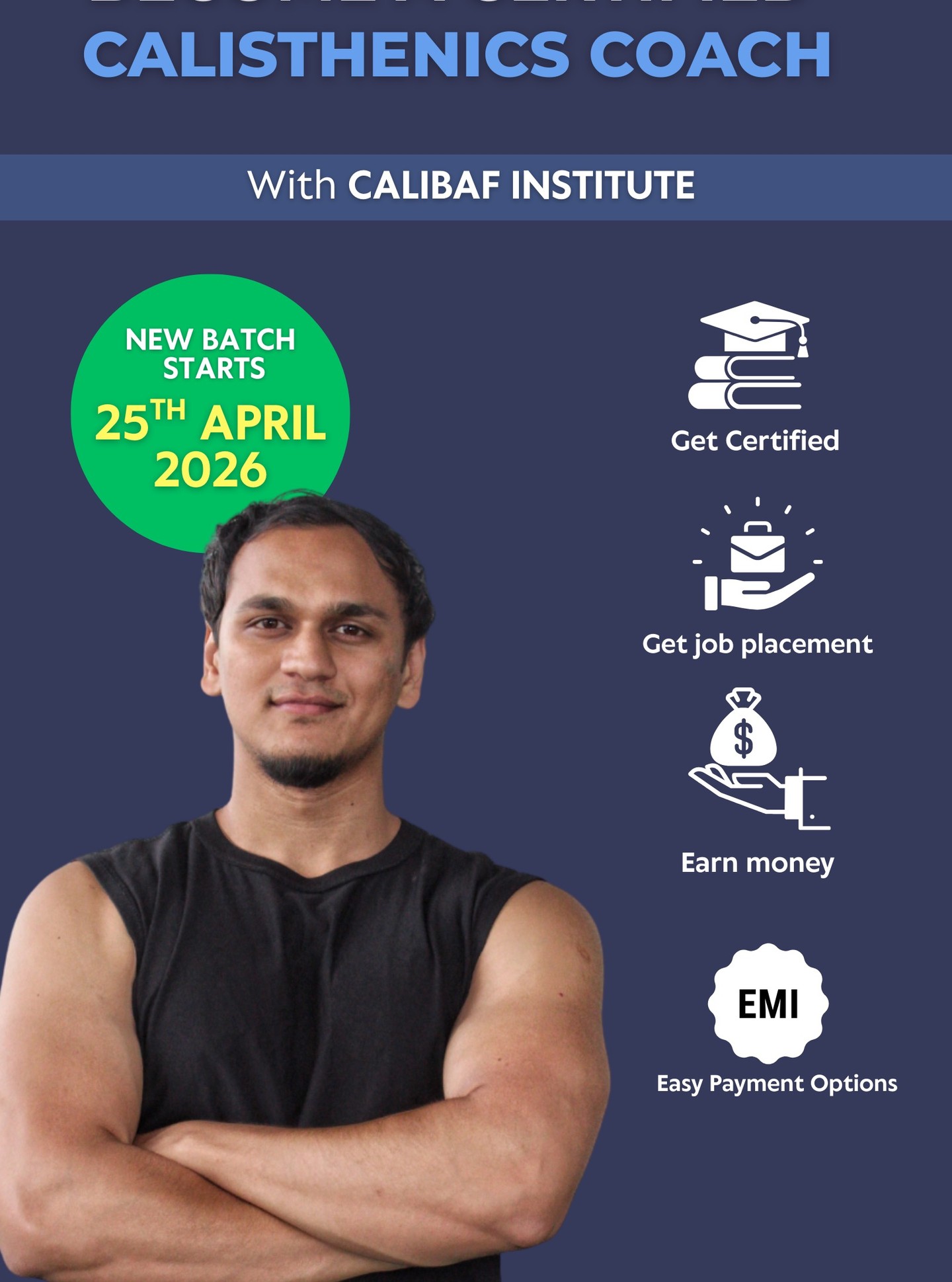 calibafinstitute Facebook ad: BECOME A CERTIFIED CALISTHENICS TRAINER