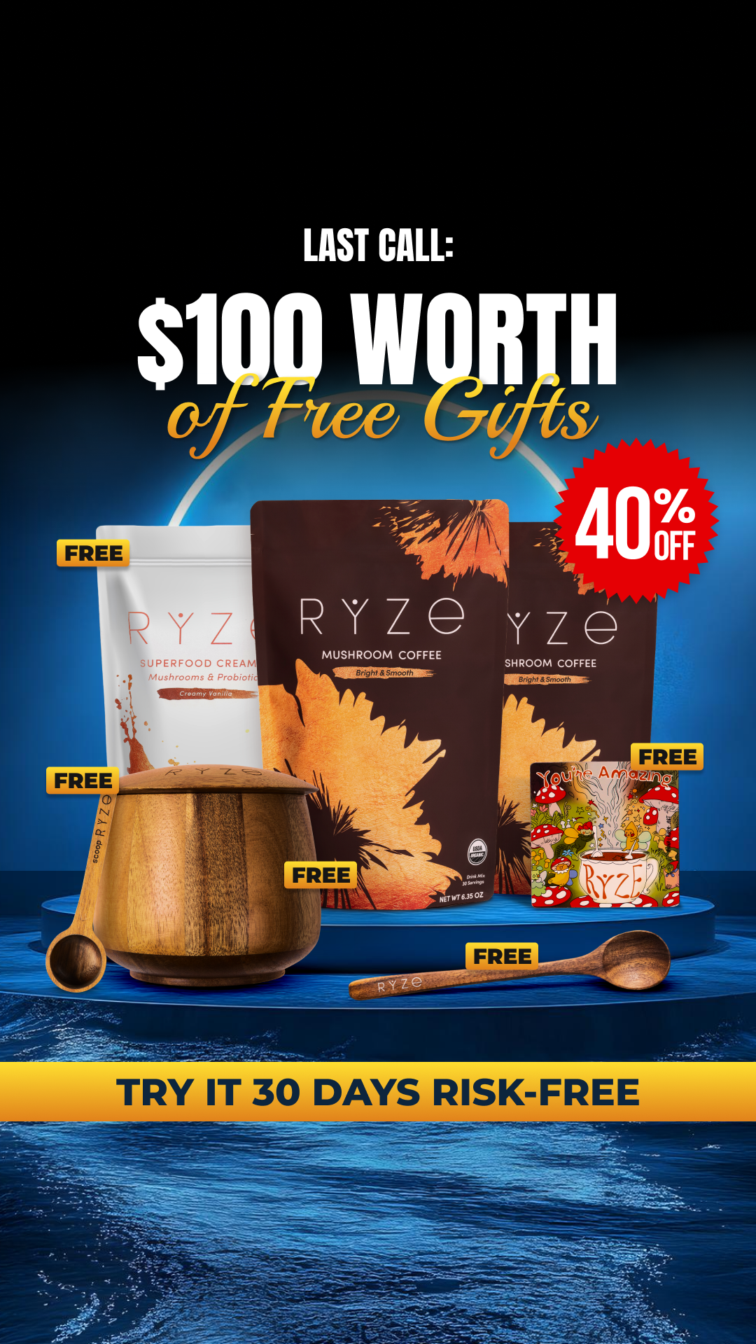 RYZE Superfoods Facebook ad