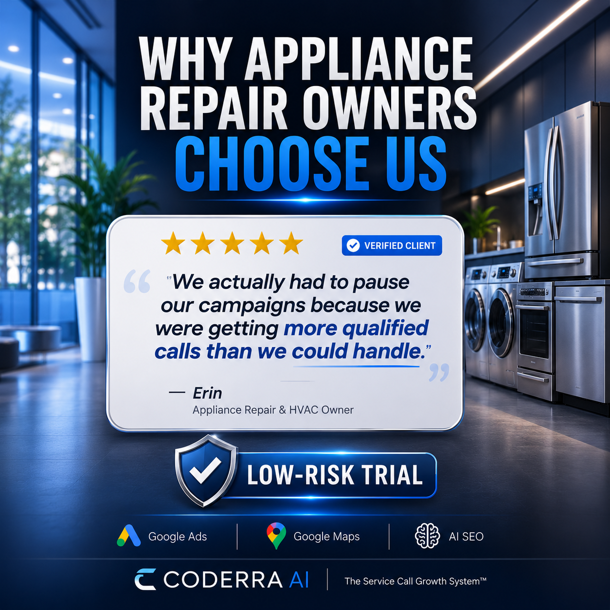 Coderra AI Facebook ad: Get 300+ Qualified Service Calls