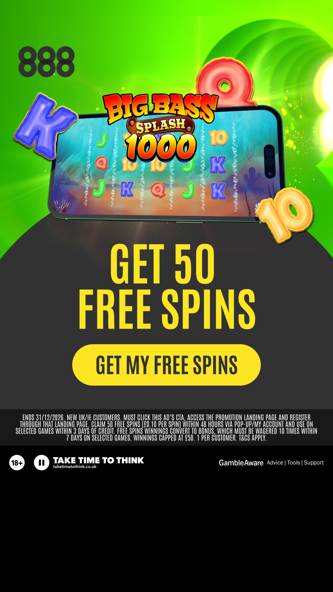 888casino Facebook ad