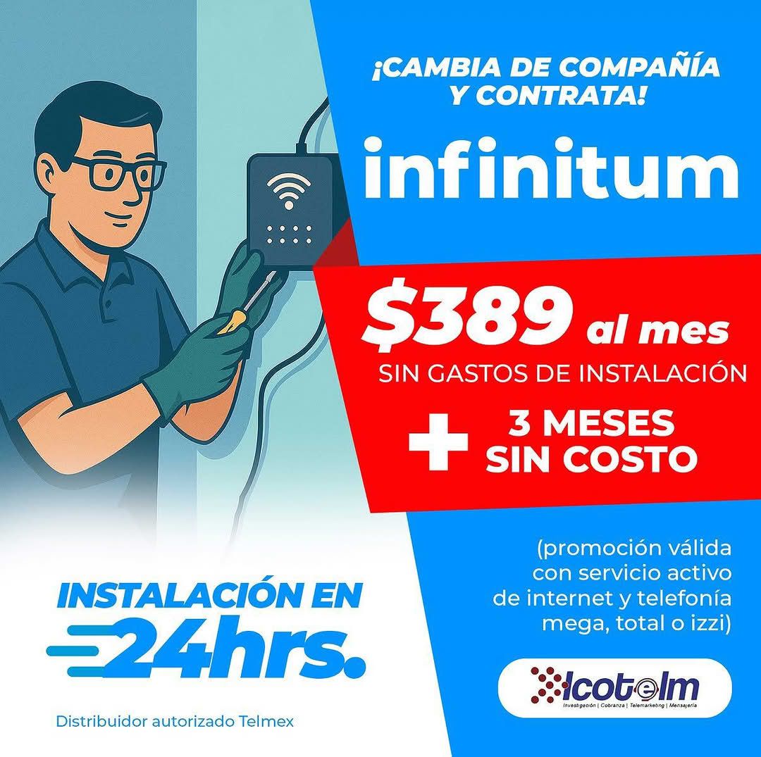 Instalacion Telmex en Casa Facebook ad: INTALACION EN TODA LA COLONIA-120 Megas y HBO…