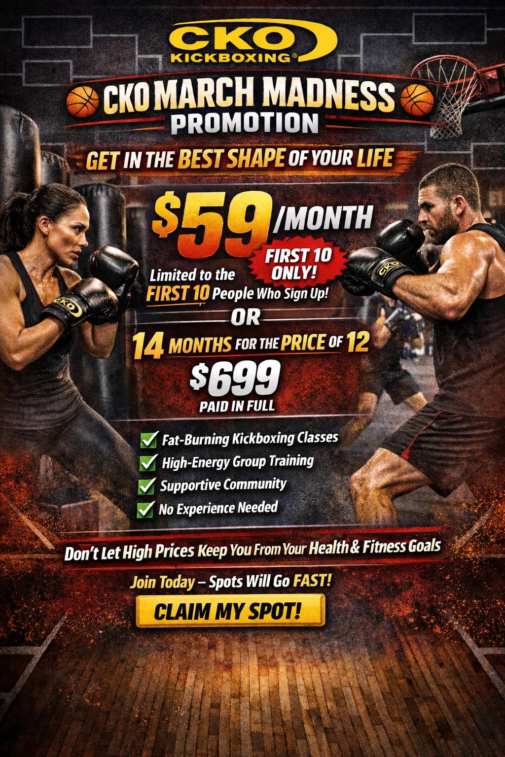 CKO Kickboxing- League City Facebook ad from Mar 2, 2026