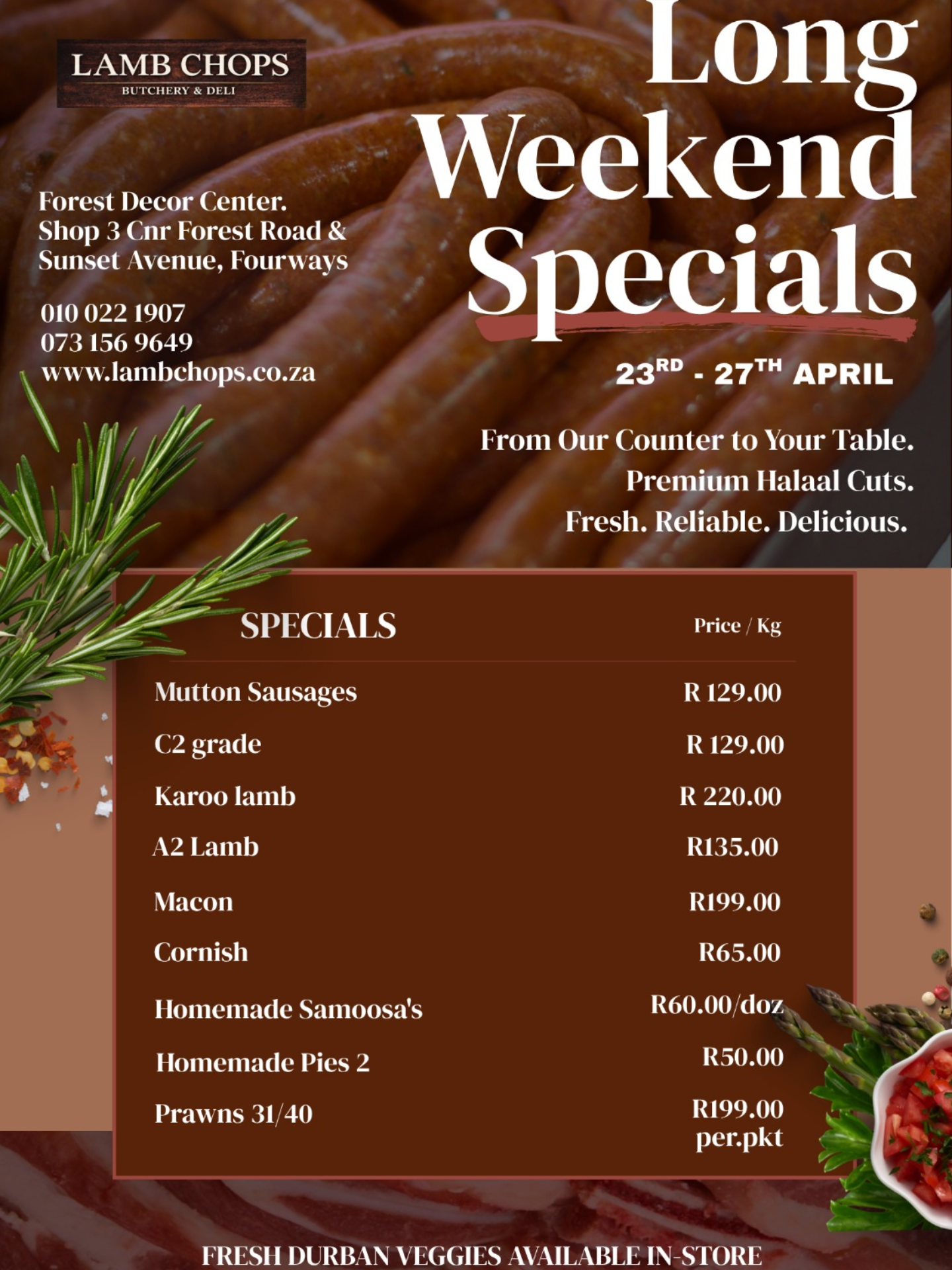 Lamb Chops Butchery  Facebook ad