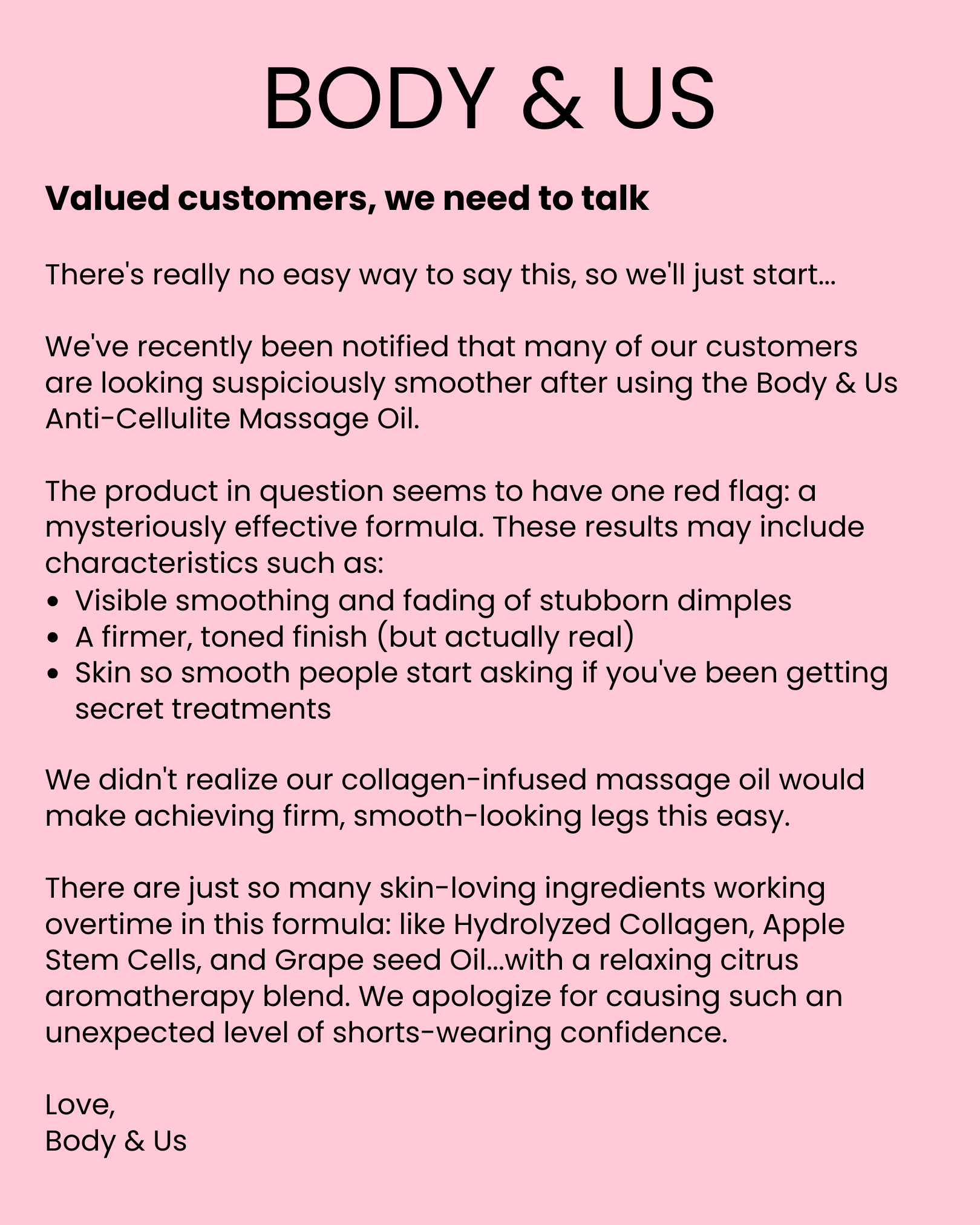 Body & Us Facebook ad