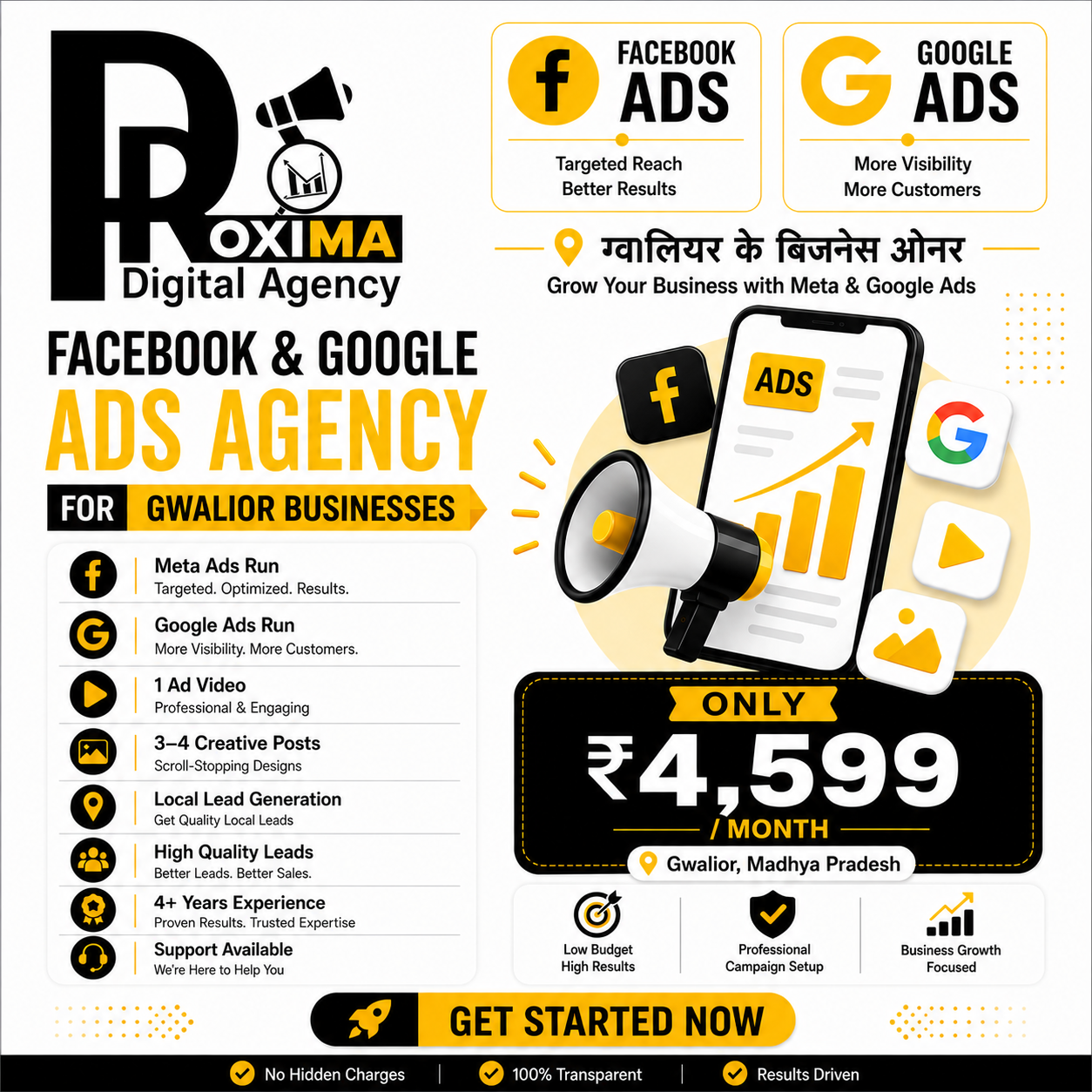 Proxima Digital Agency Facebook ad: Get More Customers in Gwalior