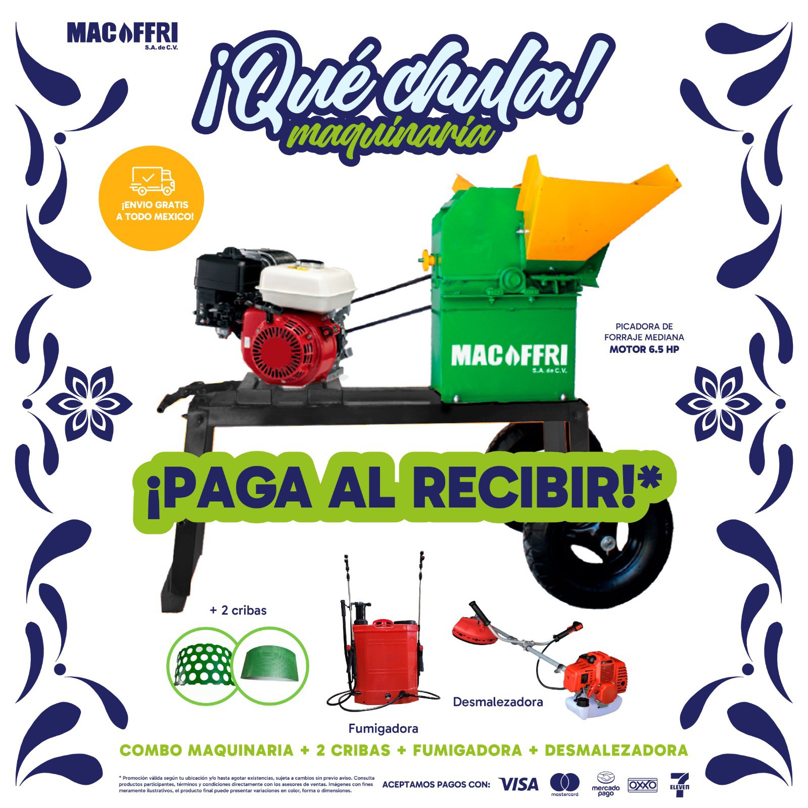 Macoffri SA De CV. Facebook ad: ¡Paga al recibir!