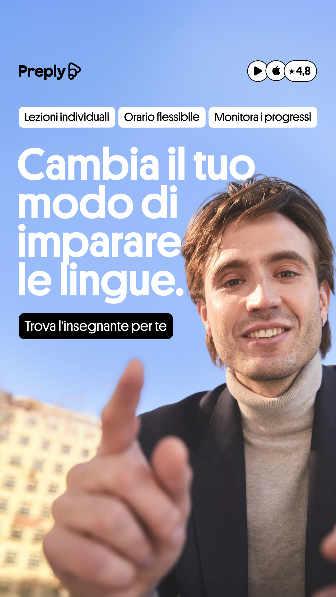 Preply Facebook ad