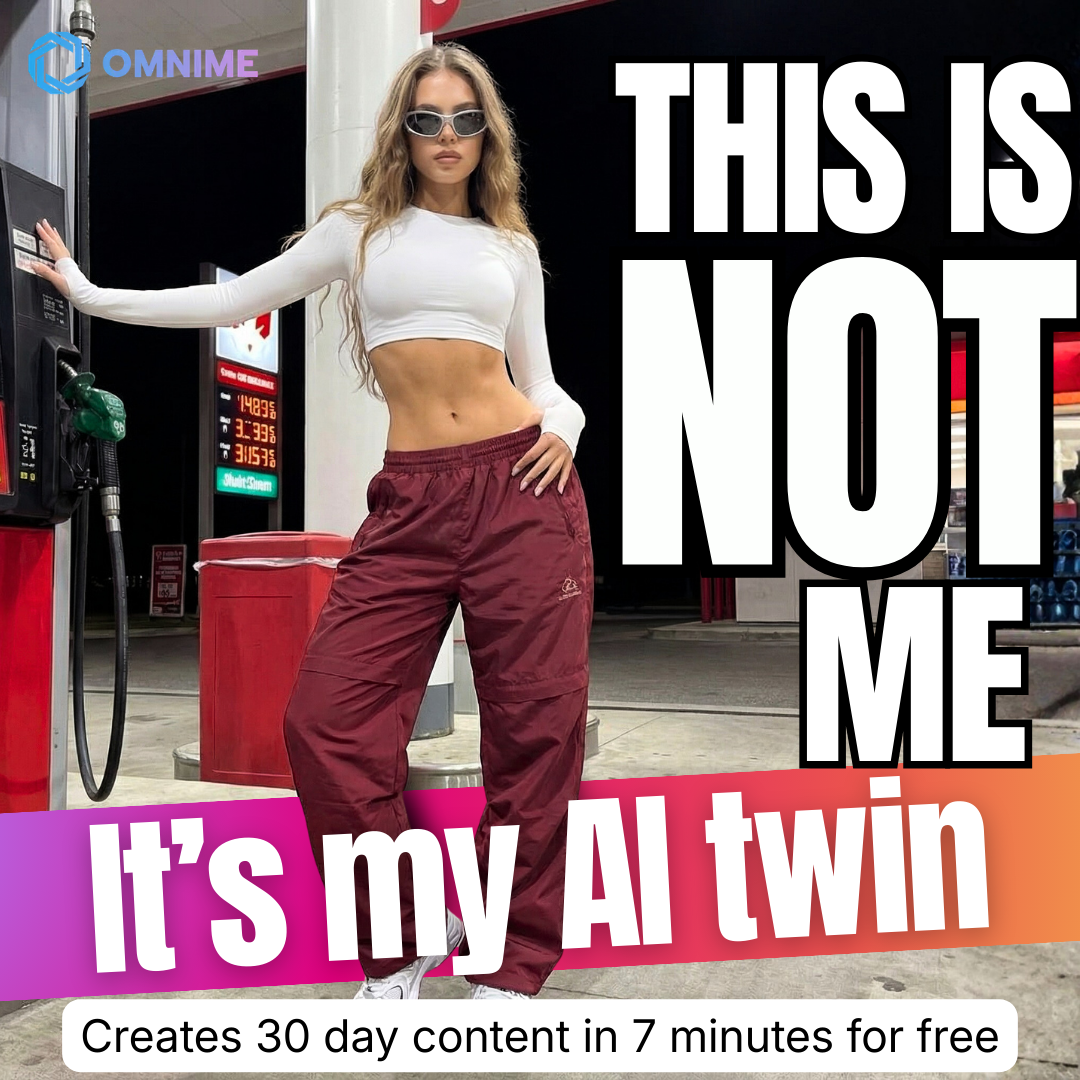 Omnime AI Facebook ad: Creators: Generate a Full Month of Content in 7 Minutes…