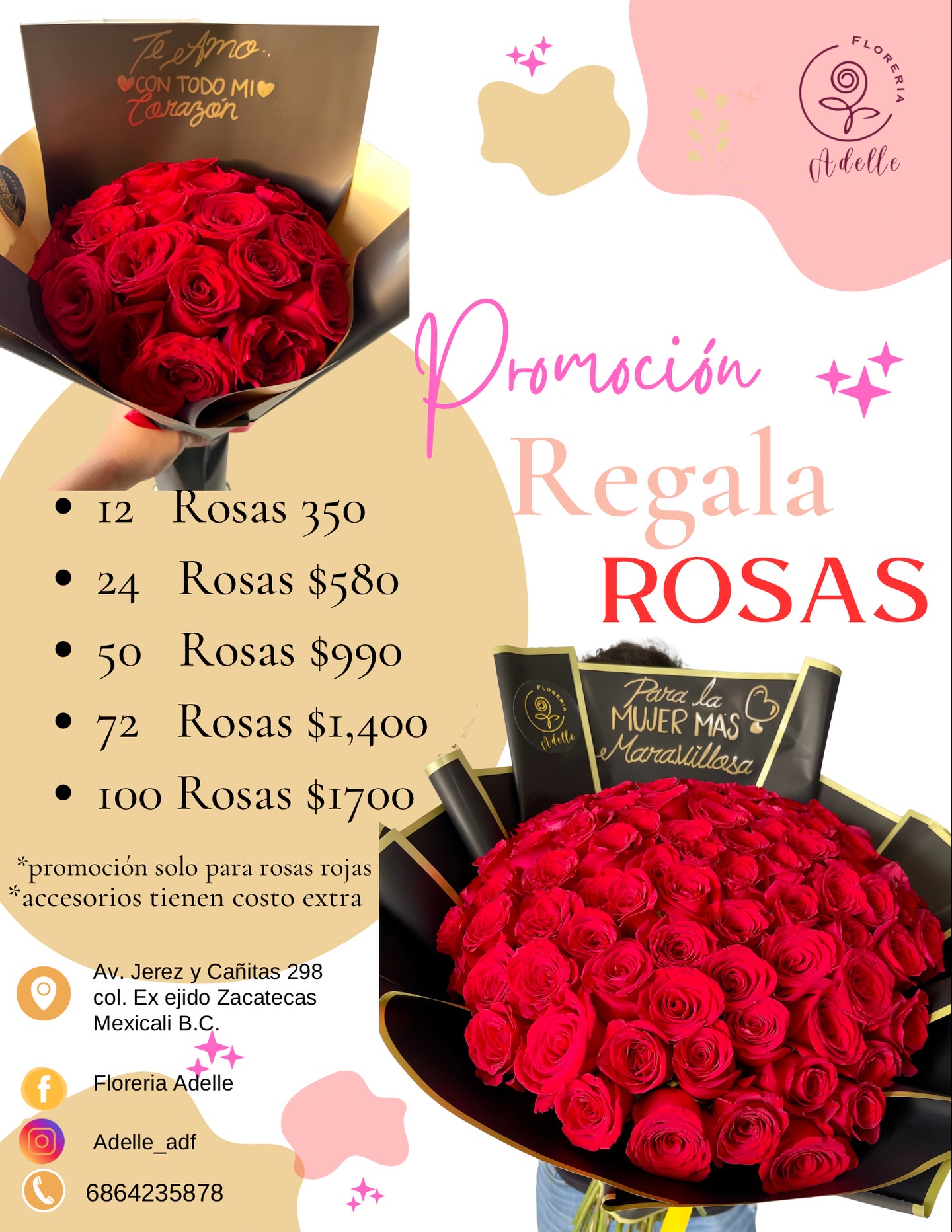 Florería Adelle Facebook ad: Súper promoción de rosas
