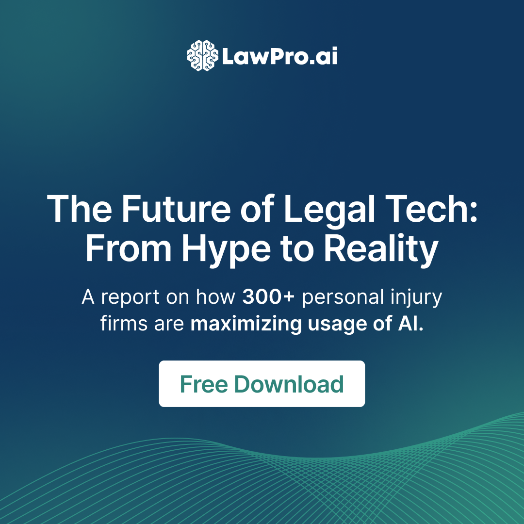LawPro.ai Facebook ad: Free Report: State of AI across PI Firms
