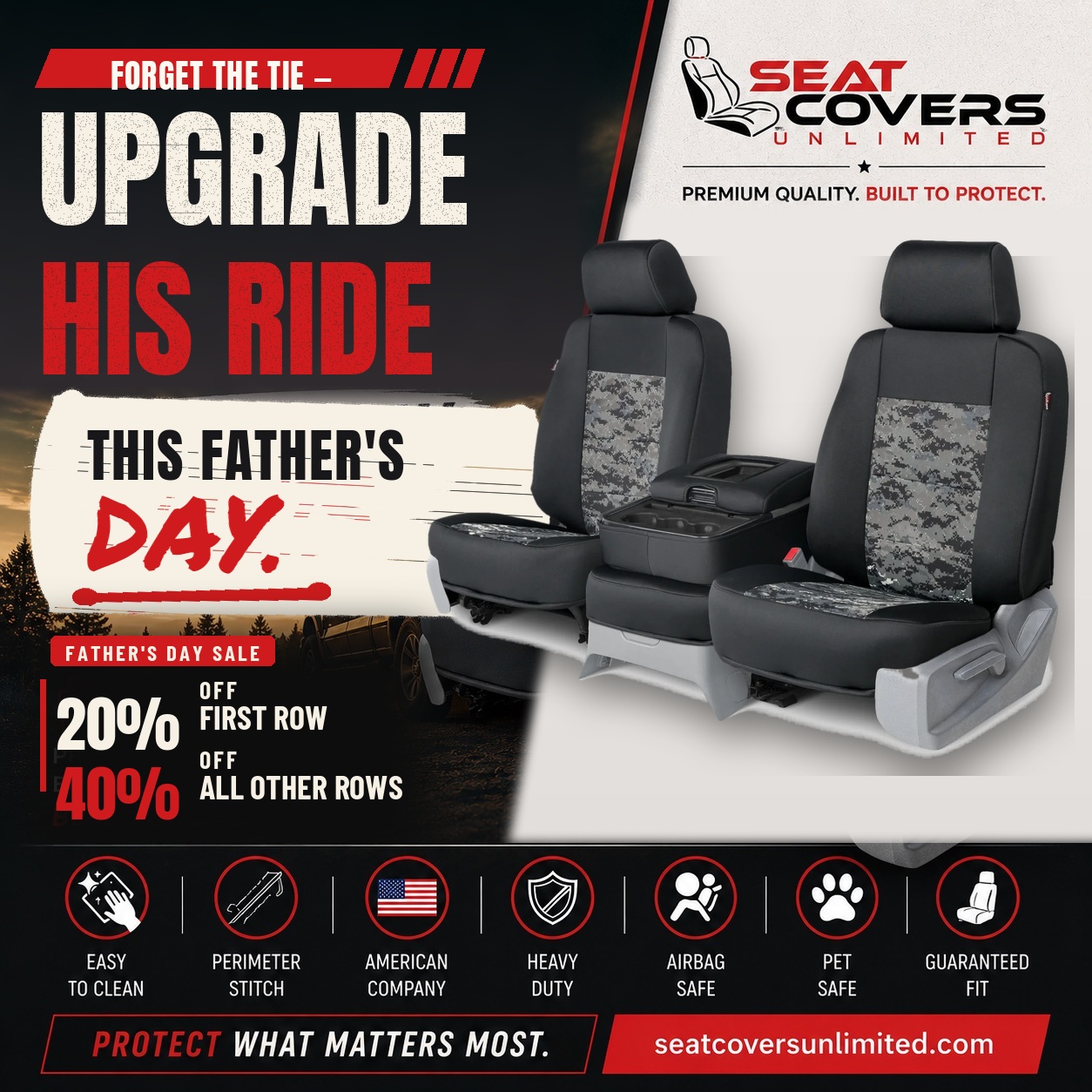 Seat Covers Unlimited Facebook ad