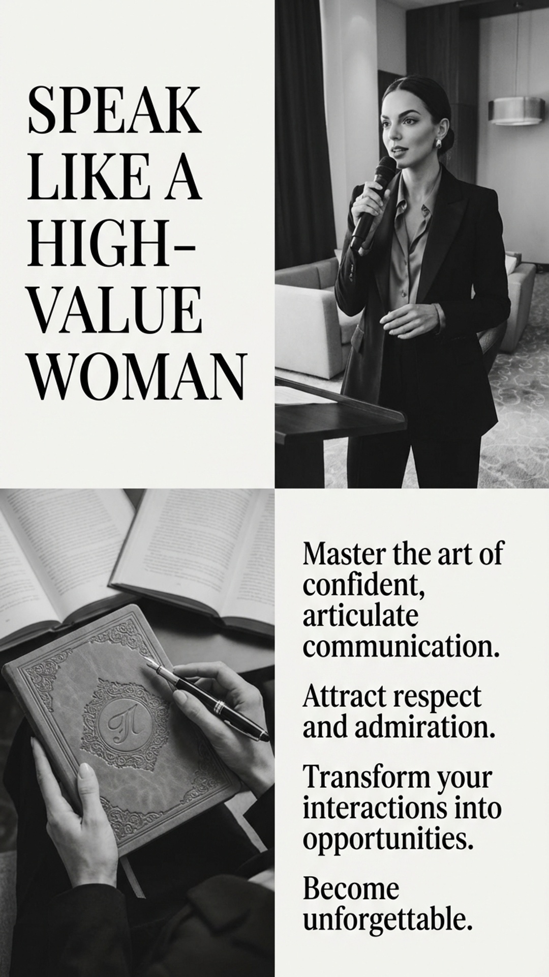SmartyMe: Charisma Mastery Facebook ad: Lead with words. Inspire with presence.