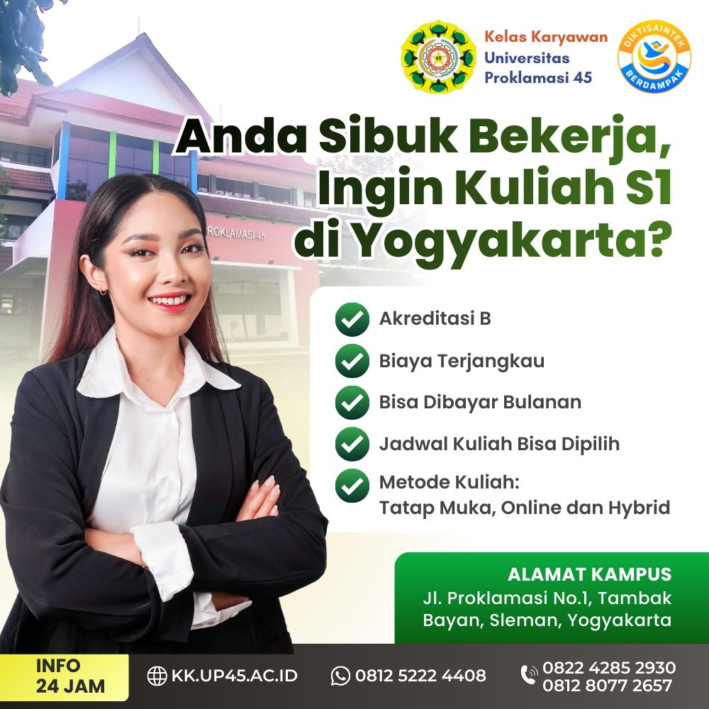 Kelas Karyawan UP 45 Yogyakarta Facebook ad: Dibuka Pendaftaran Kelas Karyawan Program S1