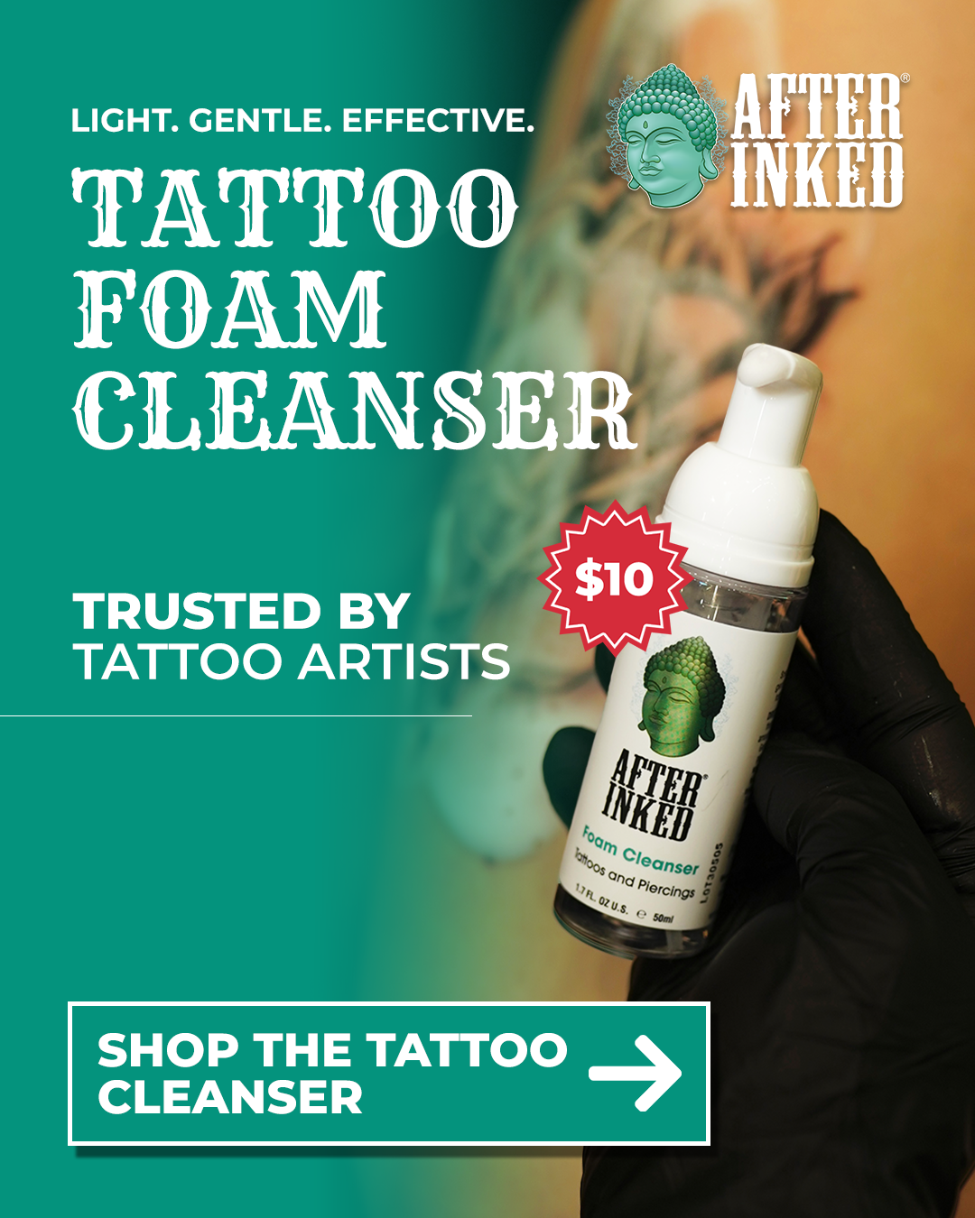 AFTER INKED Facebook ad: Tattoo Foam Cleanser