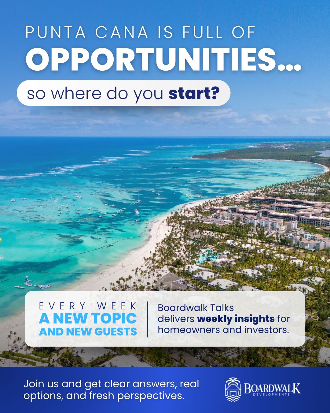 Boardwalk Developments Facebook ad: Boardwalk Talks, Live Every Wednesday