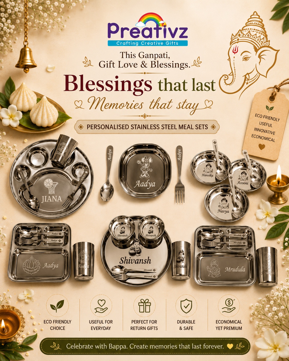 Preativz Facebook ad: Perfect Ganpati gifts, return gifts, giveaways & festive…