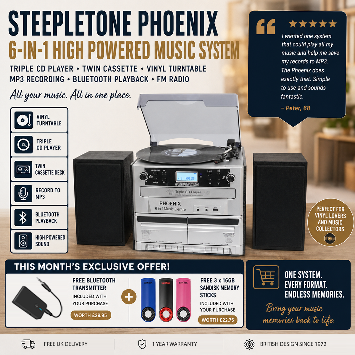 HiFi Audio & Music Systems UK Facebook ad: Play it all. Record it all. Classic music meets modern…