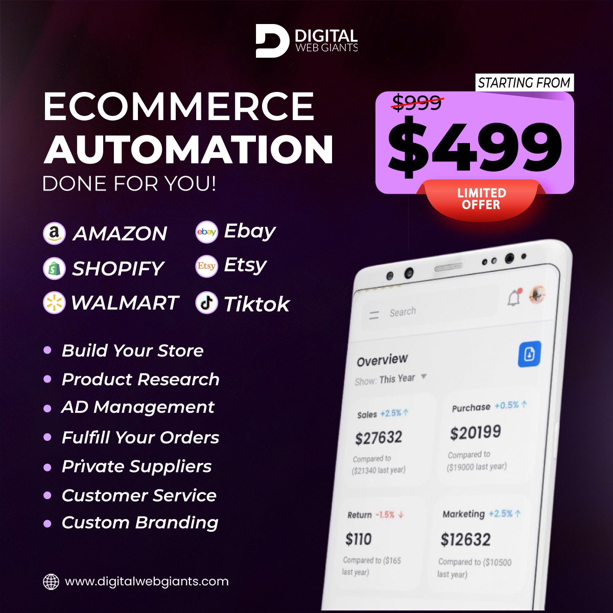The Digital Web Giants Facebook ad: Your Store, Your Freedom.