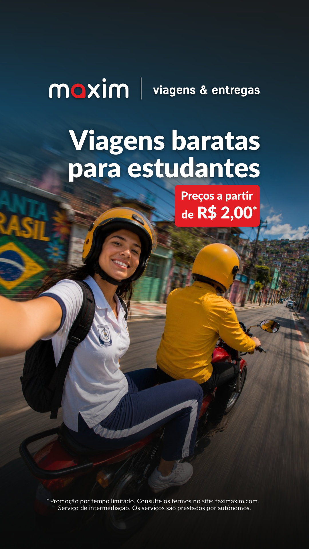Maxim - viagens & entregas. Brasil Facebook ad from May 18, 2026