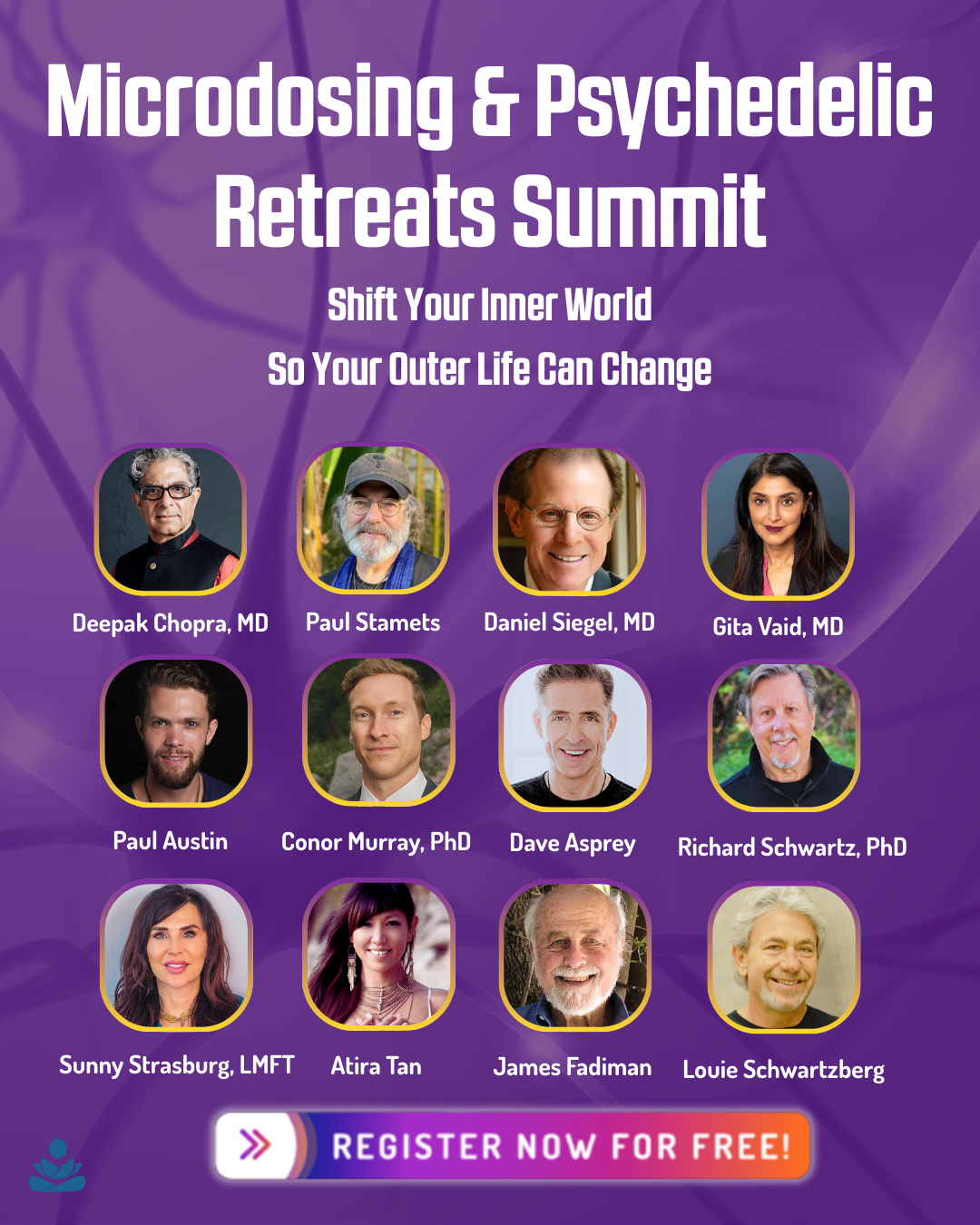 Psychedelic Wellness Facebook ad: Microdosing & Psychedelic Retreats: Register for FREE