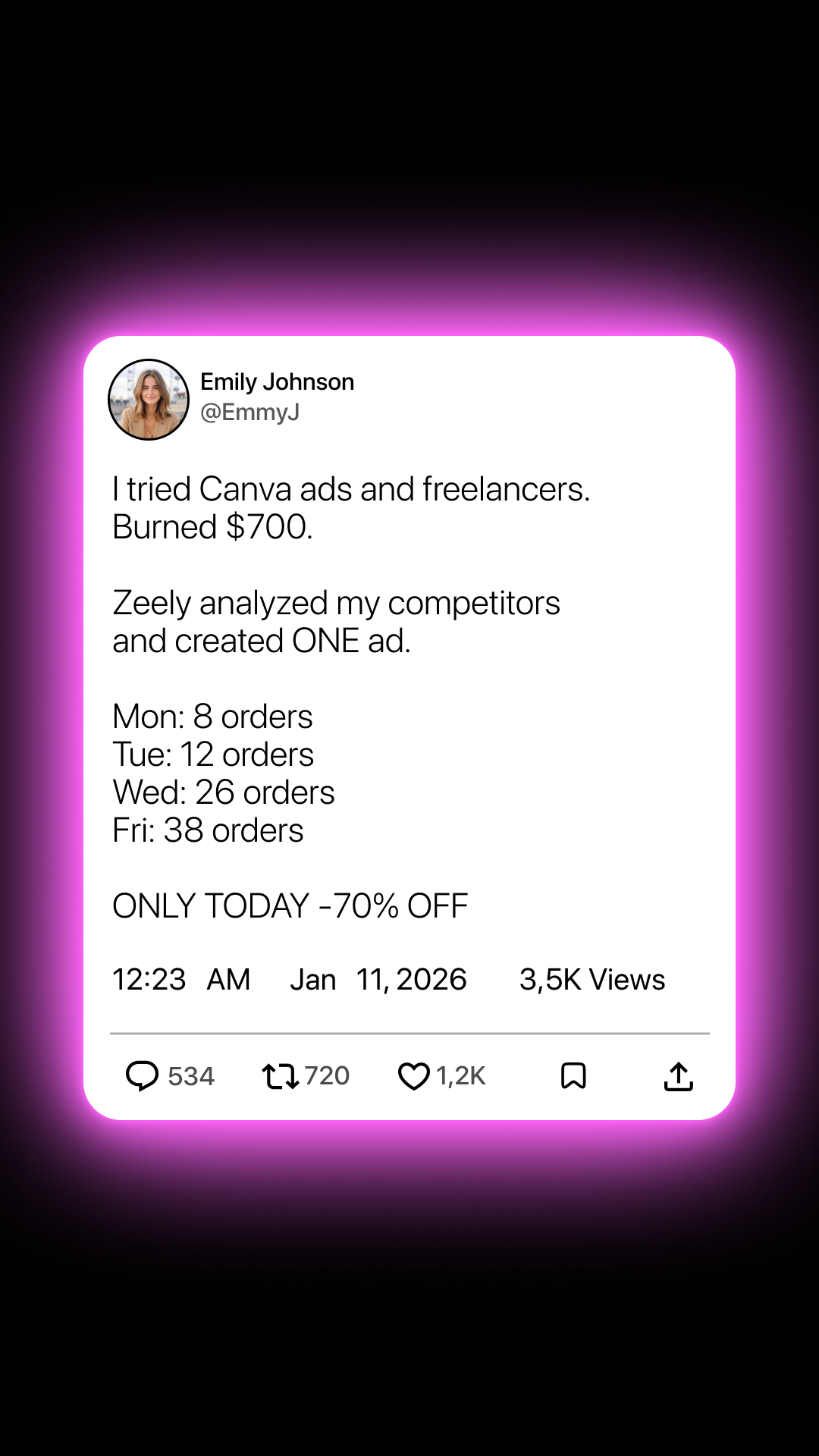 Zeely Facebook ad