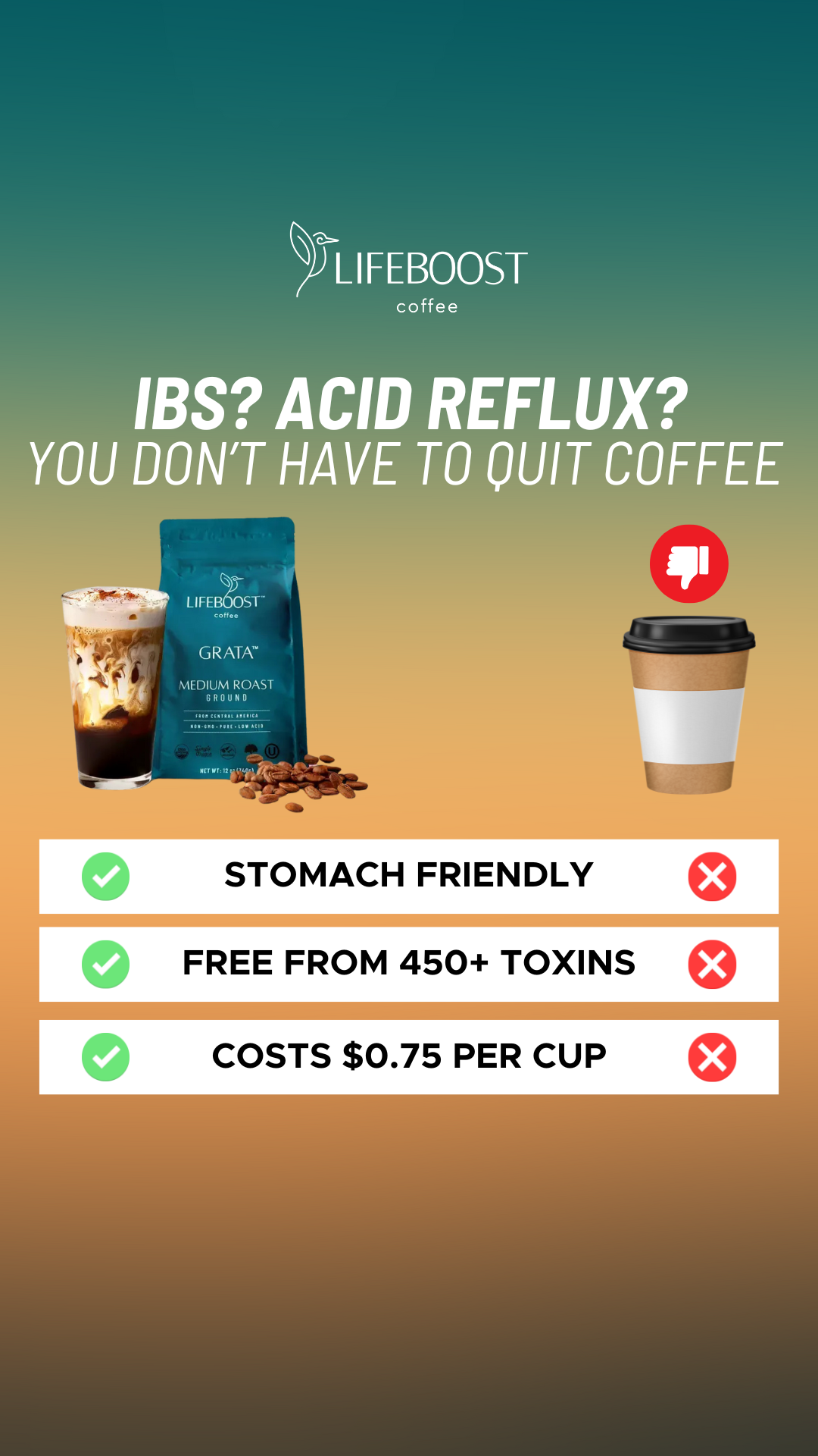 Lifeboost Coffee Facebook ad
