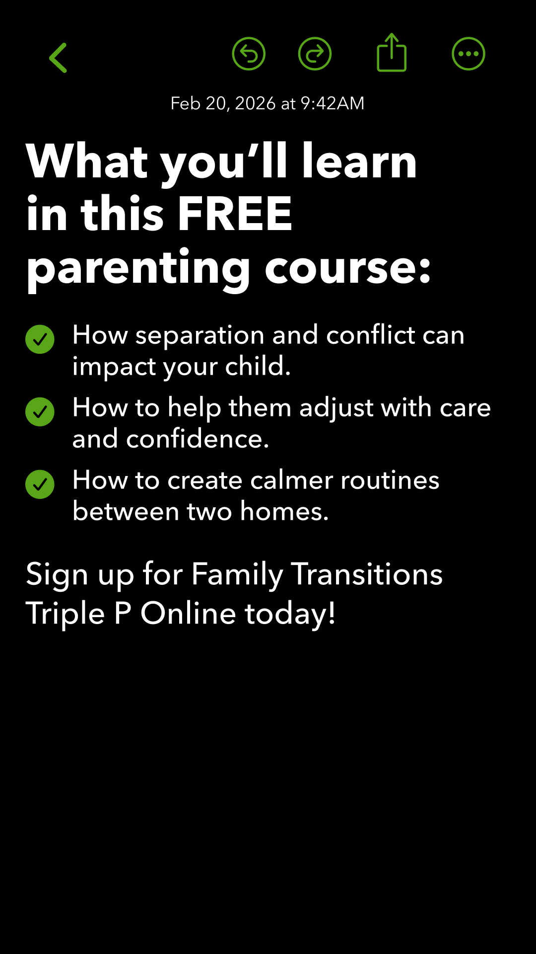 Triple P - Positive Parenting Program Facebook ad