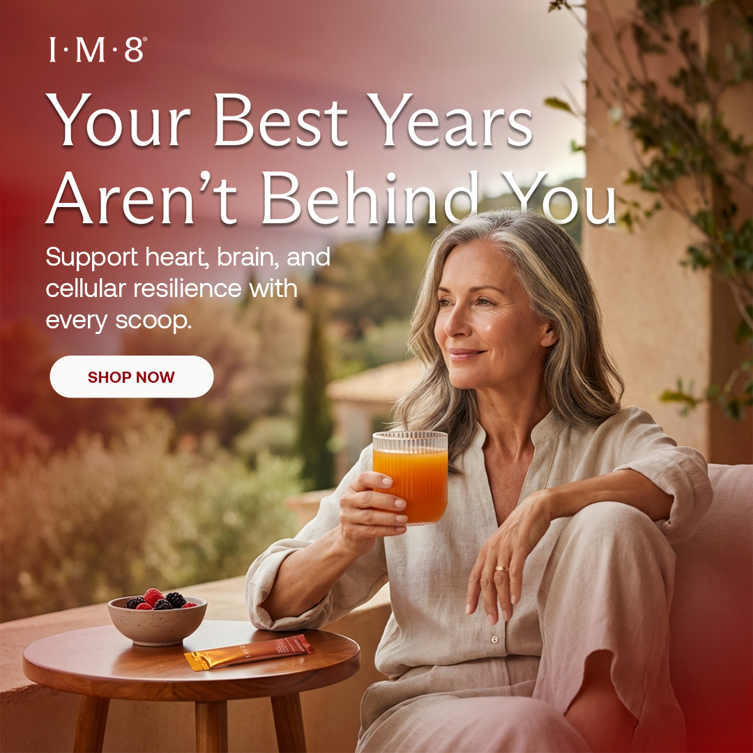 IM8 Facebook ad: Built for Strength. Designed for Longevity.