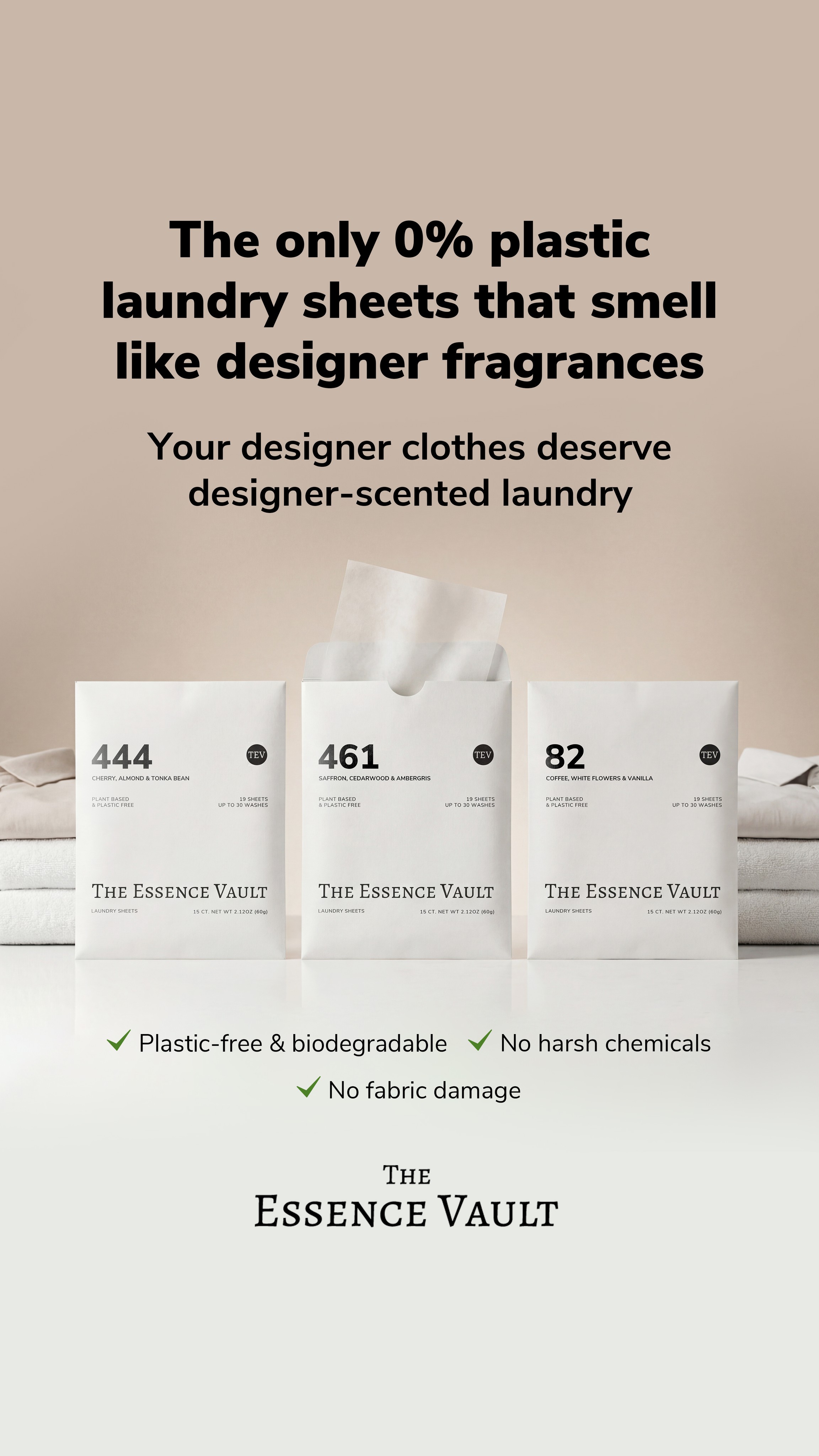 The Essence Vault Facebook ad from Mar 3, 2026