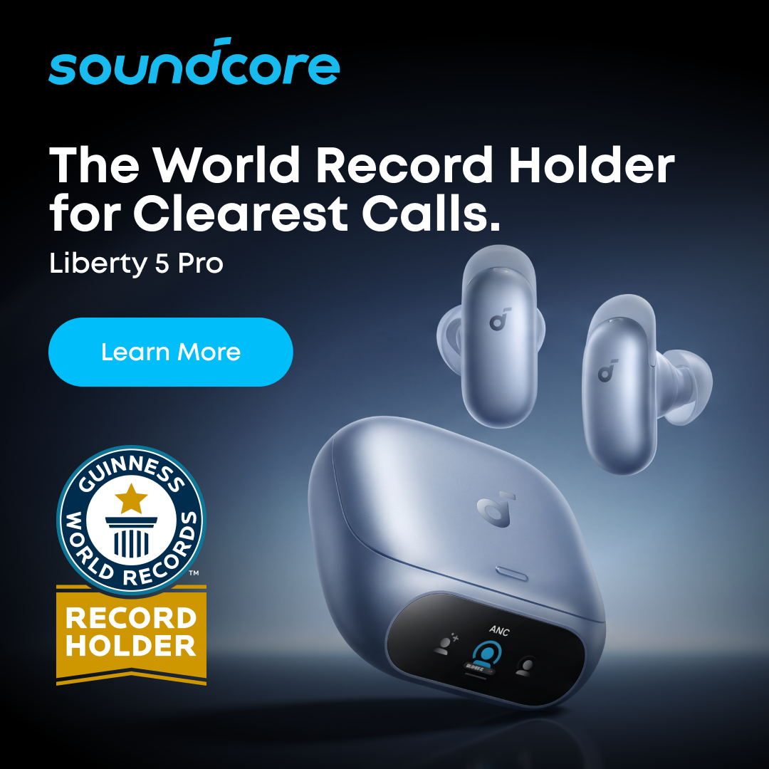 Soundcore ANZ Facebook ad: World-Record Calls. Guinness-Verified.