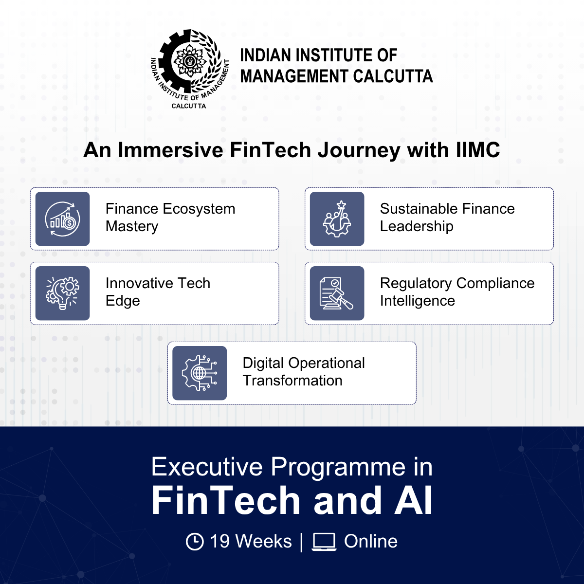 IIM Calcutta's Executive Programme in FinTech and AI Facebook ad