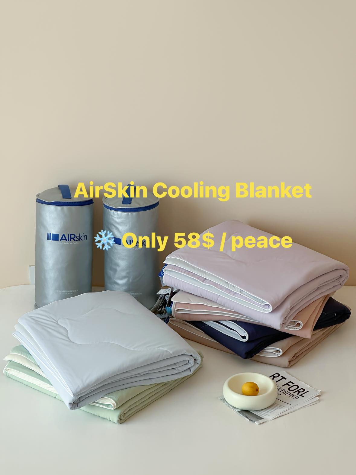 JIMI•Home Facebook ad: AirSkin Cooling Blanket