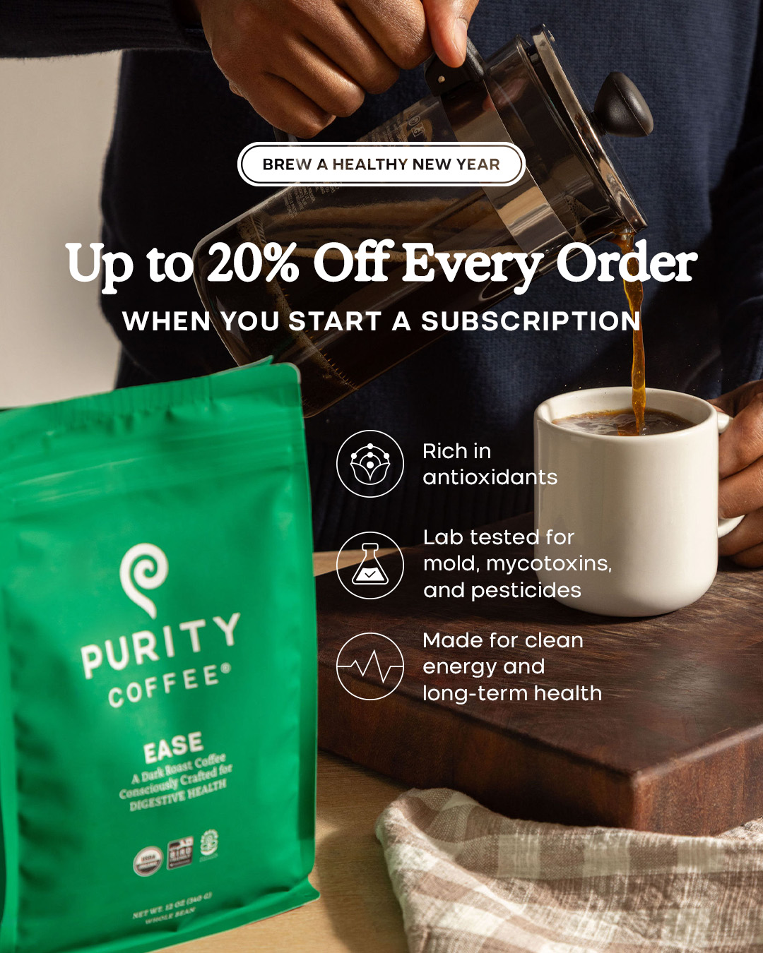 Purity Coffee Facebook ad