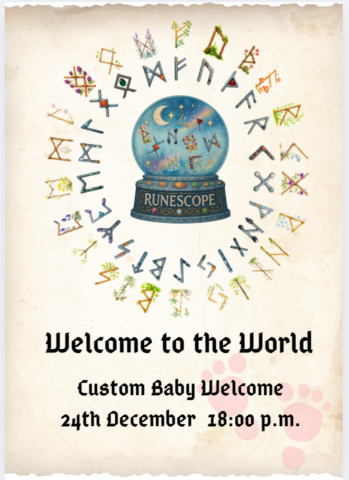 RuneScope.is Facebook ad: Welcome to the World - Custom Baby RuneScope Chart