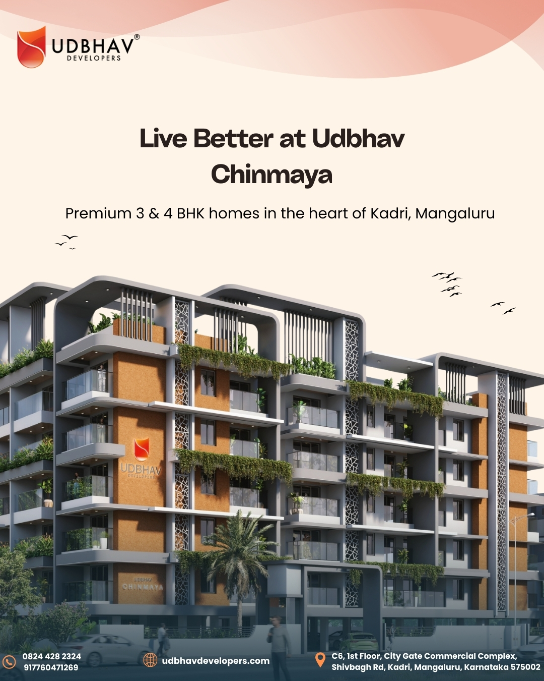 Udbhav Developers Mangalore Facebook ad: Live better. Live smarter.