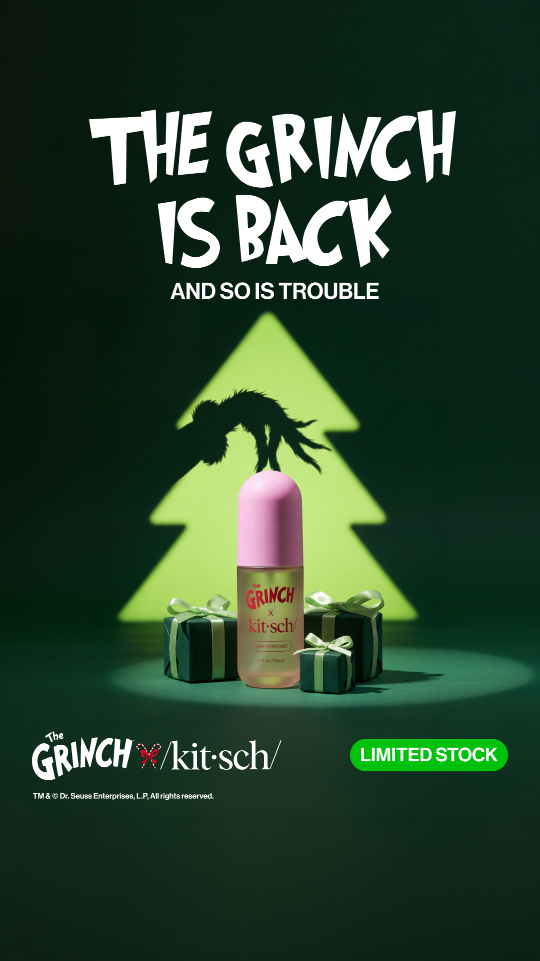 Kitsch Facebook ad: The Grinch x Kitsch