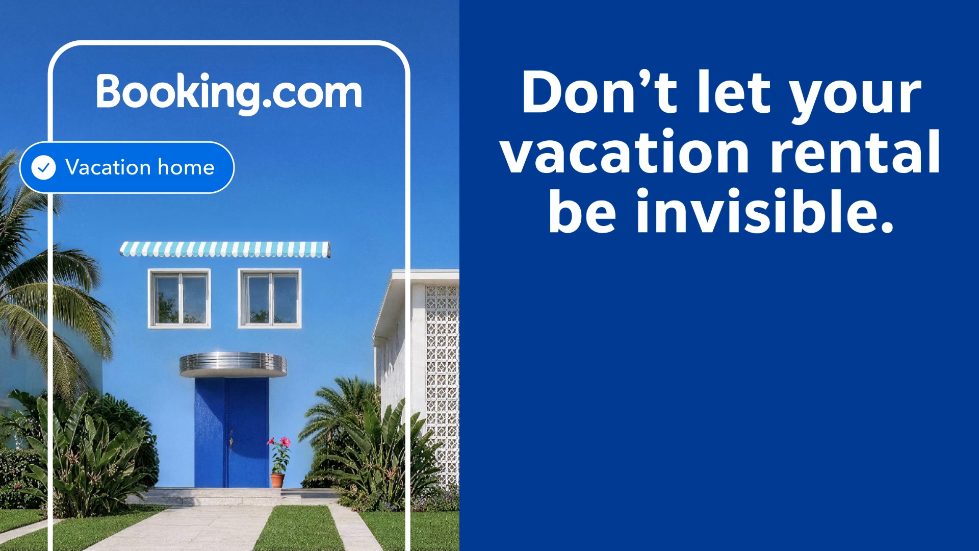 Booking.com Facebook ad: List your property today