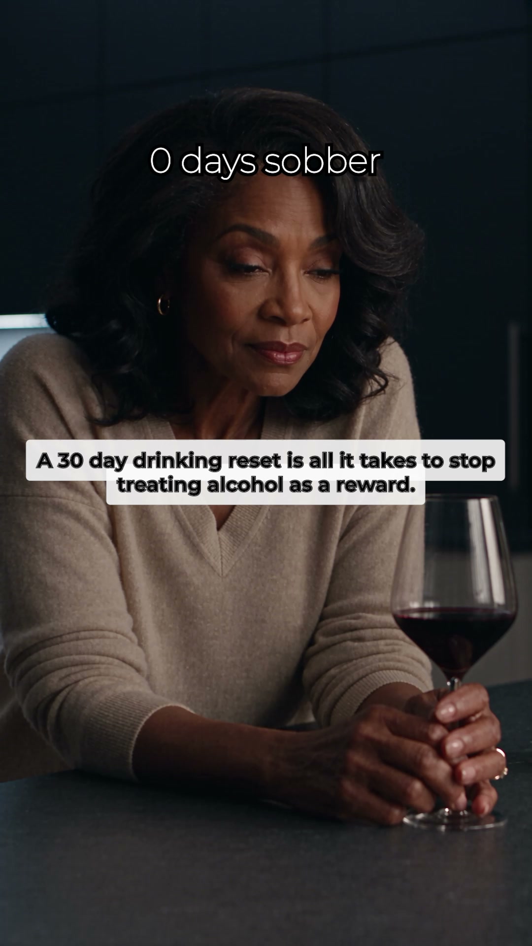Mindful Drinking Community Facebook ad: 82% less alcohol in 30 days