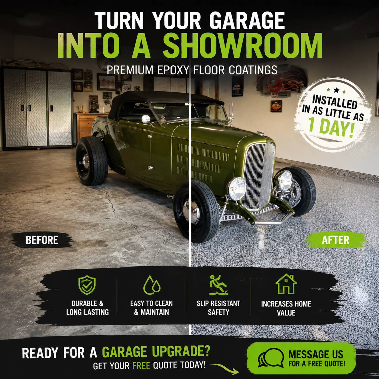 DMV Epoxy Garage Floors Facebook ad: Attention Maryland Homeowners!