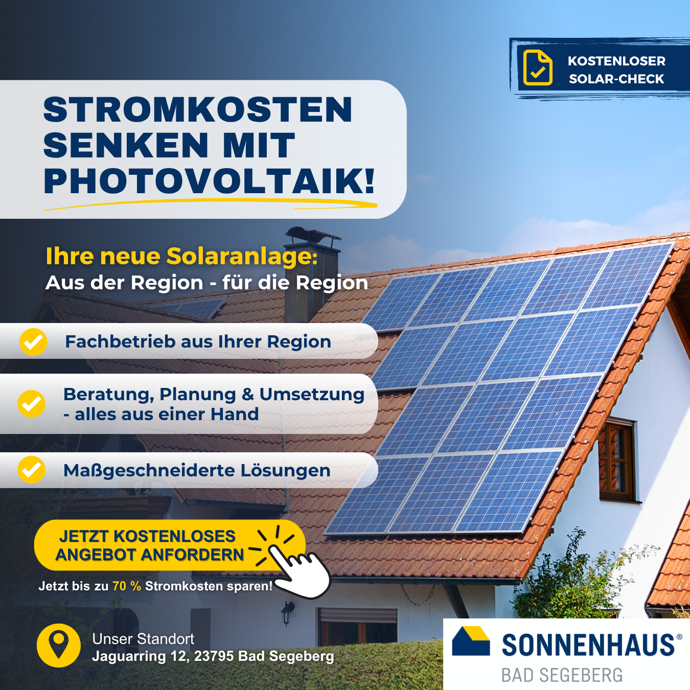 Sonnenhaus Bad Segeberg e. K. Facebook ad: Solaranlage aus Ihrer Region!
