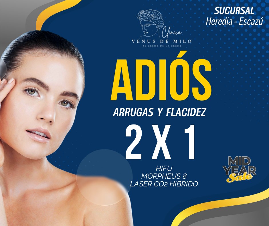Clinica Crème de la Crème Facebook ad: ¡La combinación más poderosa contra la flacidez!