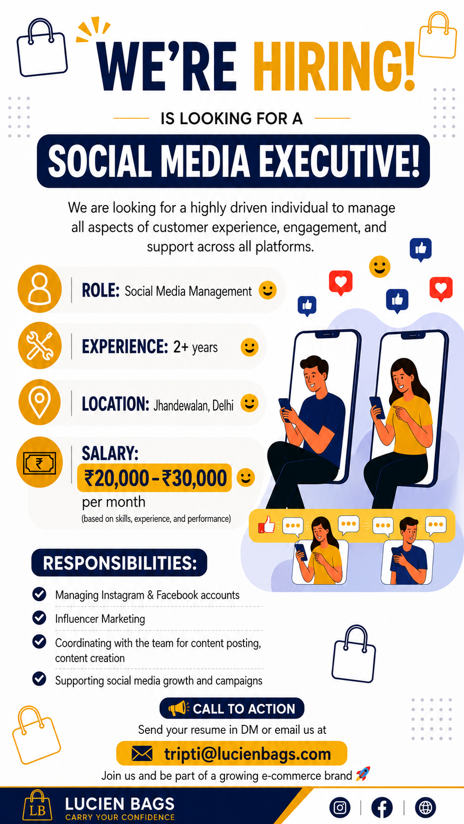 Lucien Closet Facebook ad: We're Hiring a Social Media Executive!