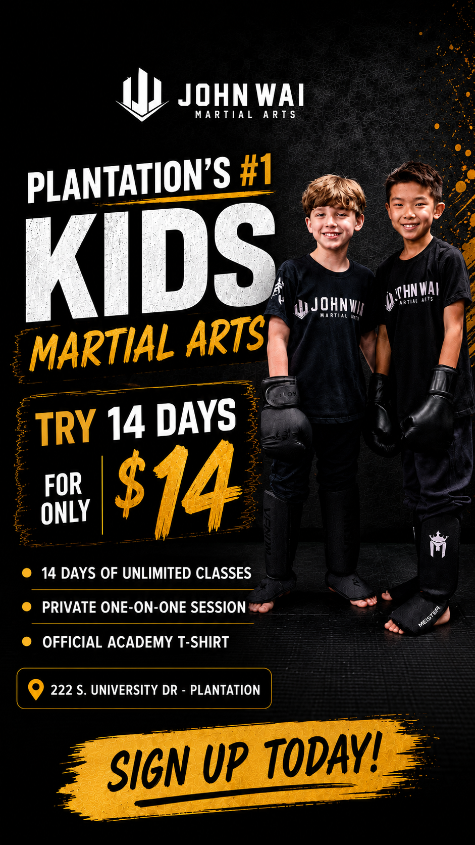 John Wai Martial Arts Facebook ad