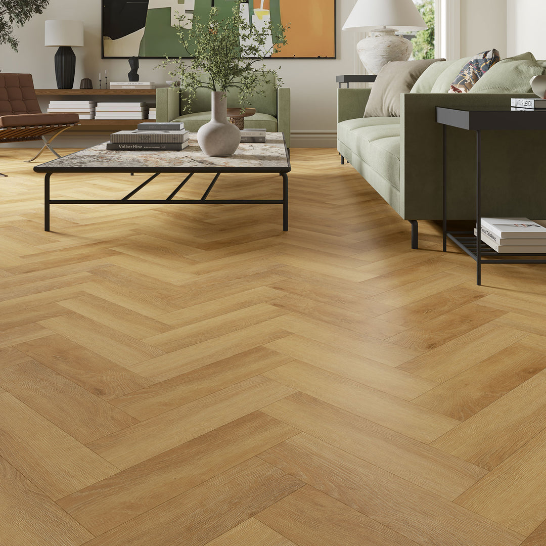 Renovate Direct Facebook ad: Herringbone that works as hard as your family…