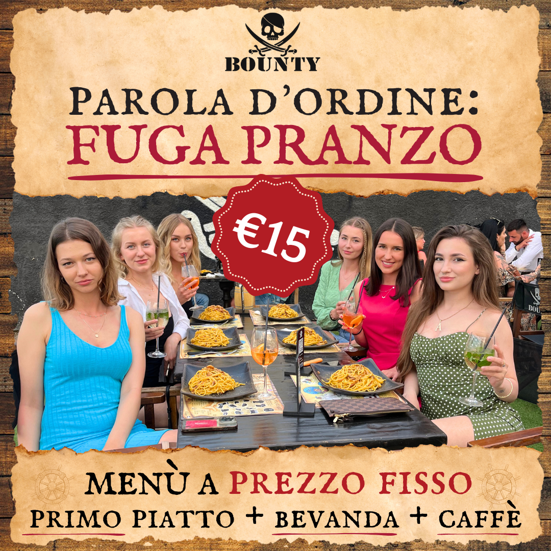 Bounty Rimini Facebook ad: [La Nuova FUGA PRANZO] 4 Menu a prezzo fisso